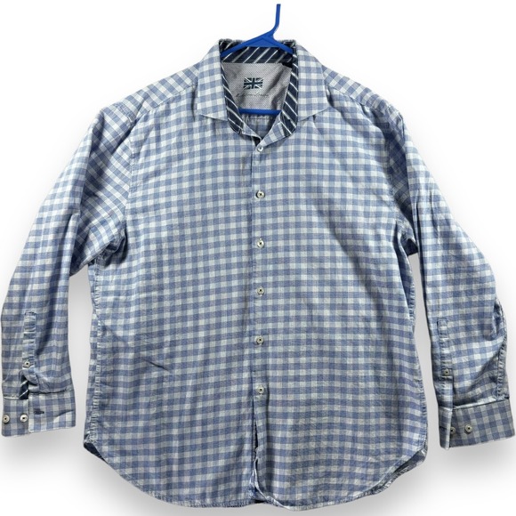 Michelsons London Other - Michelsons London Mens XL Blue Checkered Long Sleeve Button Down Dress Shirt